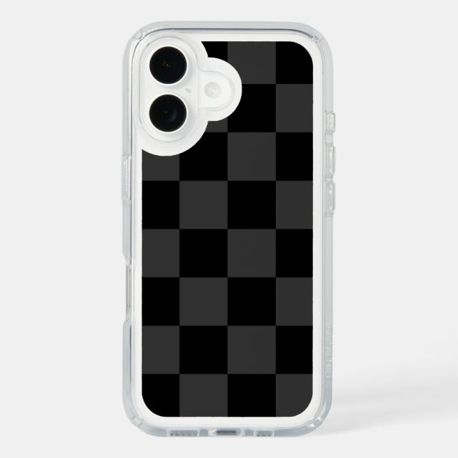 Classic Modern Black & Smoky Black Checkerboard  Speck iPhone Case (Front)