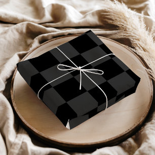 Classic Modern Black & Smoky Black Checkerboard Tissue Paper