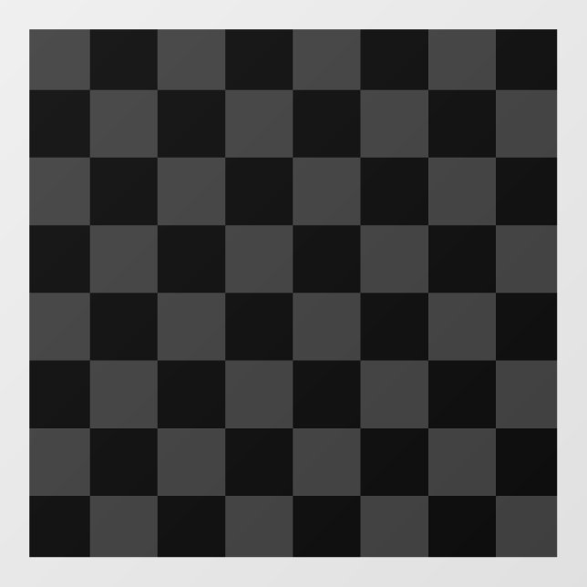 Classic Modern Black & Smoky Black Checkerboard  Wall Decal (Front)