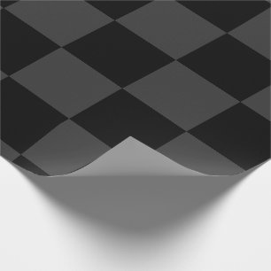 Classic Modern Black & Smoky Black Checkerboard Wrapping Paper