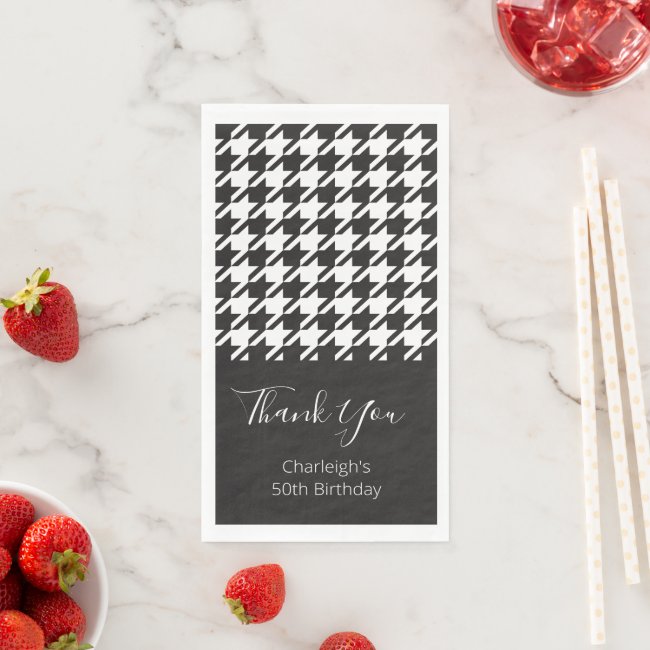 Classic Modern Black White Houndstooth