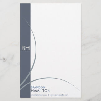 Classic Modern Blue Graphic Stationery