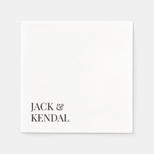 Classic Modern Bold Big Names Simple Black Napkins