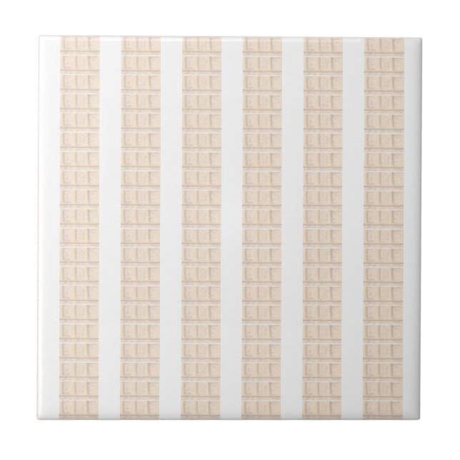 Classic Modern Ceramic Tile Beige & White Stripe  (Front)