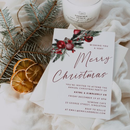 Classic Modern Christmas Party Invitation