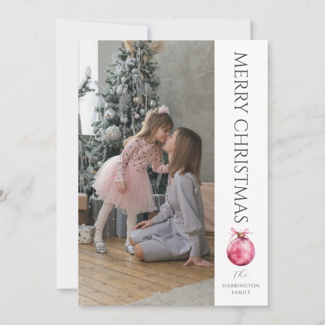 Classic Modern Christmas Photo Holiday Card (Front)
