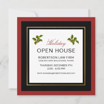 Classic Modern Corporate Holiday Open House by DP_Holidays at Zazzle