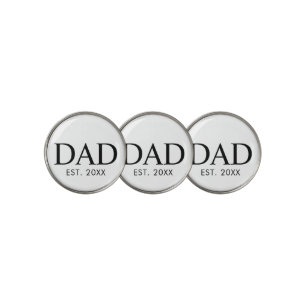 Classic Modern Dad Year Established Golf Ball Marker