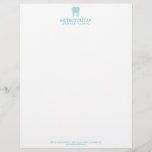 Classic Modern Dentist Tooth Logo Aqua Blue Letterhead<br><div class="desc">Coordinates with the Classic Modern Dentist Tooth Logo on Aqua Blue Business Card Template by 1201AM. This clean and modern letterhead design features a logo of a superimposed tooth silhouette for an x-ray visual effect. Your name or practice name is centered underneath for instant branding. Designed for dentist offices and...</div>