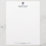 Classic Modern Dentist Tooth Logo Navy Blue Letterhead<br><div class="desc">Coordinates with the Classic Modern Dentist Tooth Logo on Navy Blue Business Card Template by 1201AM. This clean and modern letterhead design features a logo of a superimposed tooth silhouette for an x-ray visual effect. Your name or practice name is centered underneath for instant branding. Designed for dentist offices and...</div>