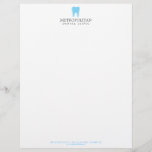 Classic Modern Dentist Tooth Logo on White Letterhead<br><div class="desc">Coordinates with the Classic Modern Dentist Tooth Logo on White Business Card Template by 1201AM. This clean and modern letterhead design features a logo of a superimposed tooth silhouette for an x-ray visual effect. Your name or practice name is centered underneath for instant branding. Designed for dentist offices and dental...</div>