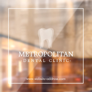 Classic Modern Dentist Tooth Logo  Window Cling