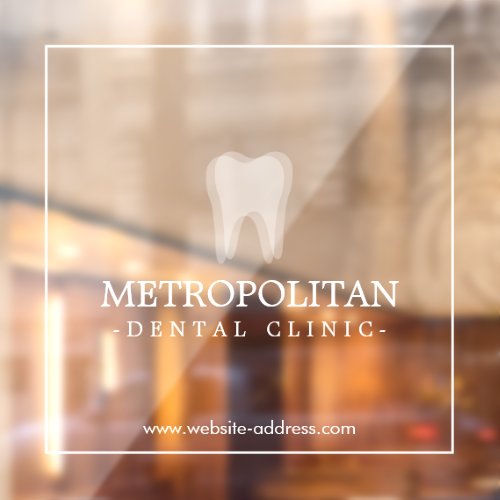 Classic Modern Dentist Tooth Logo  Window Cling
