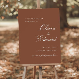 Classic Modern Fall Wedding Welcome Sign