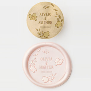 Classic Modern Floral Wedding  Wax Seal Stamp
