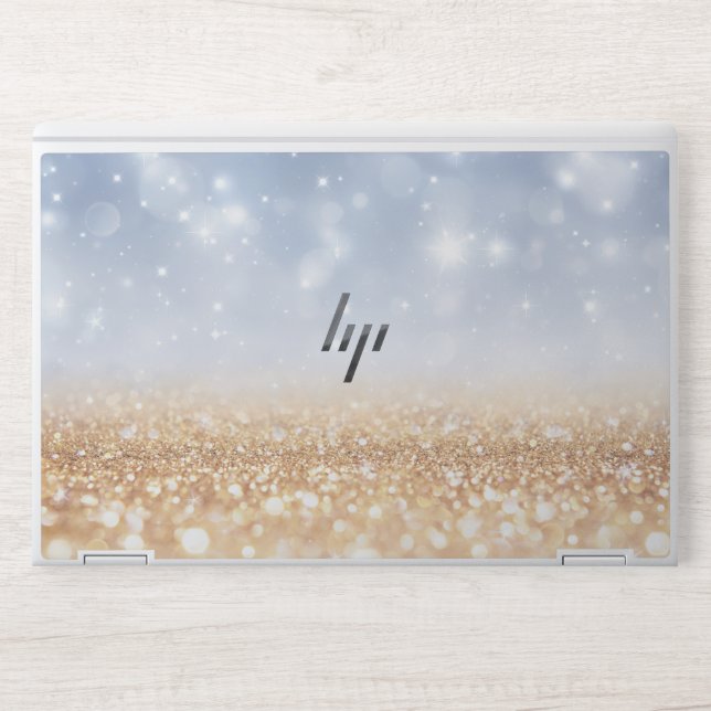 Classic Modern Gold Glitter HP Laptop Skin (Front)