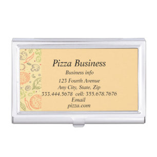 Classic Modern Graphic Art Pizza Business Name Card Case