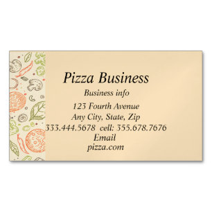 Classic Modern Graphic Art Pizza Business Name Card Magnet