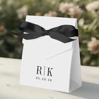 Classic Modern Initials Wedding Favor Boxes