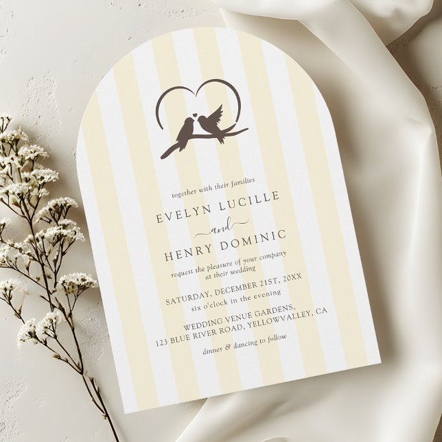 Classic Modern Ivory Birds Romantic Wedding Arch Invitation (Creator Uploaded)