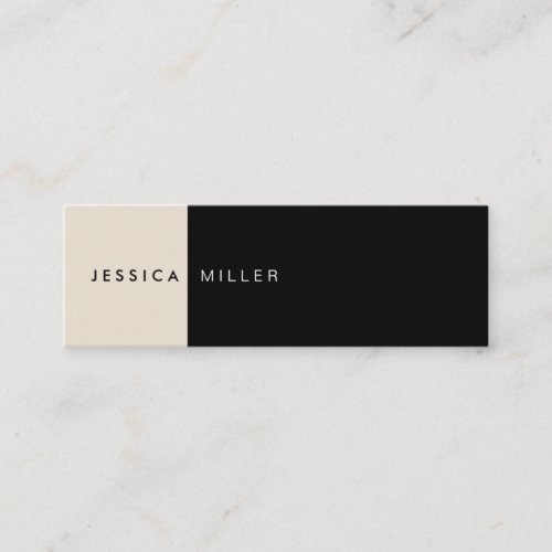 Classic Modern Layout Black & Beige Social Media Mini Business Card