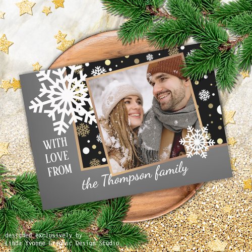 Classic Modern Love Seasons Greetings Holiday Card