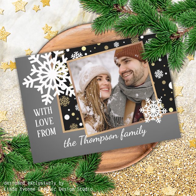 Classic Modern Love Seasons Greetings Holiday Card (Creator Uploaded)