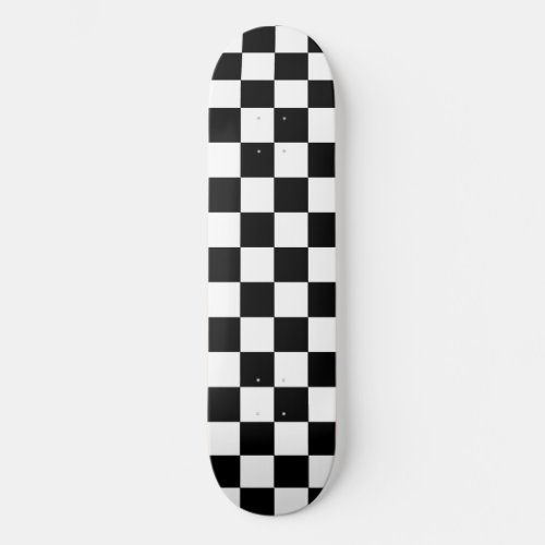 Classic Modern Minimal Checkered Black and White Skateboard