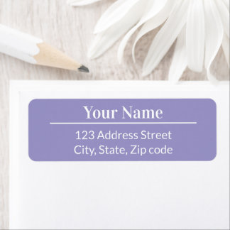 Classic Modern Minimal Light Purple Name Address Label