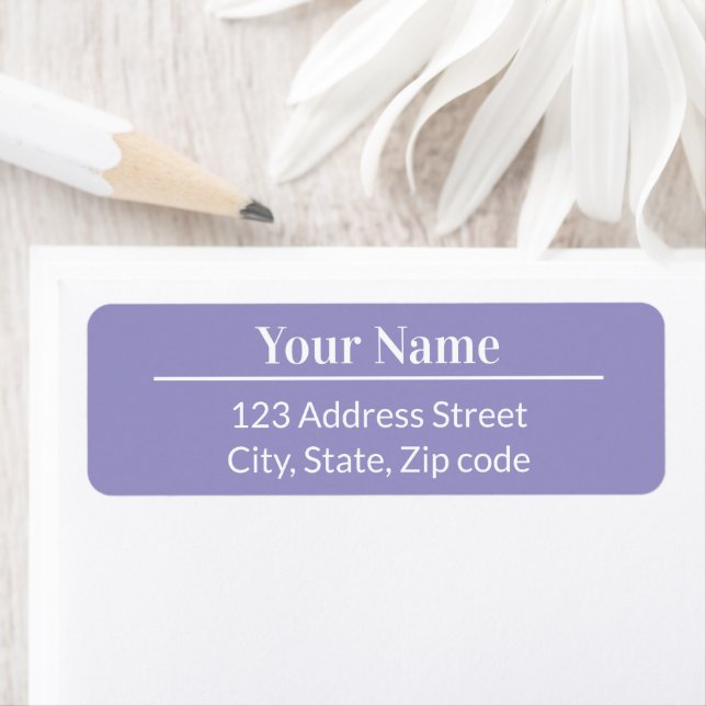 Classic Modern Minimal Light Purple Name Address Label (Insitu)