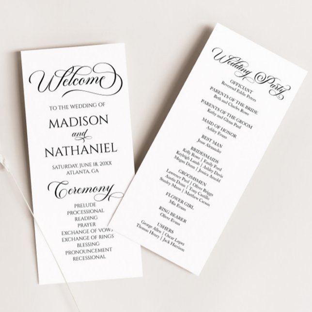 Classic Modern Minimal Minimalist Elegant Wedding Program (Creator Uploaded)