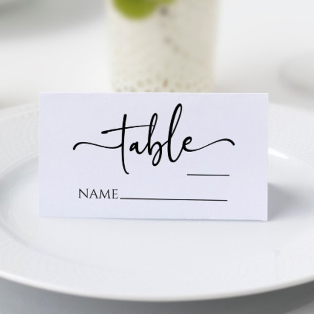 Classic Modern Minimal Minimalist Simple Wedding Place Card (Creator Uploaded)