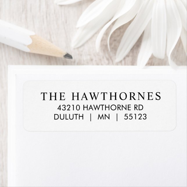 Classic Modern Minimal Return Address  Label (Insitu)