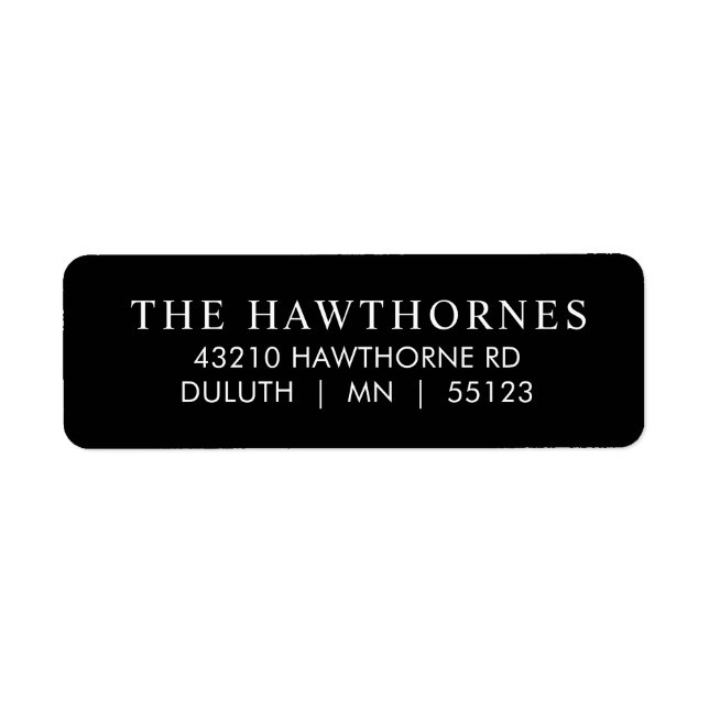 Classic Modern Minimal Return Address  Label (Front)
