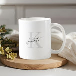 Classic Modern Monogram Bridesmaid Gift Coffee Mug<br><div class="desc">Custom-designed bridesmaid gift coffee mug featuring classic modern style monogram with custom initial and name.</div>