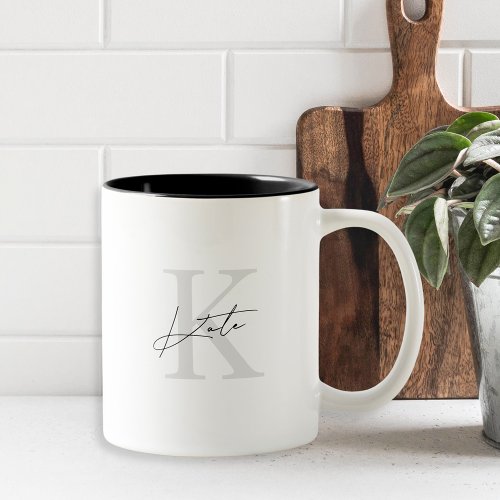 Classic Modern Monogram Bridesmaid Gift Coffee Mug