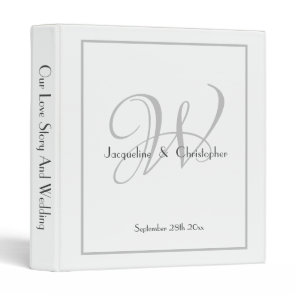 Classic Modern Monogram Cool Classy Wedding Album 3 Ring Binder