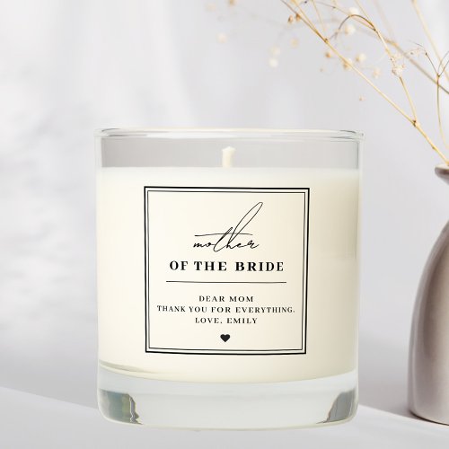 Classic Modern Mother of the Bride Gift Scented Candle