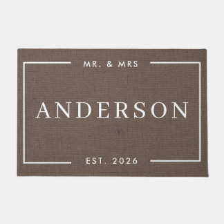 Classic Modern Mr. & Mrs. Wedding Gift Doormat