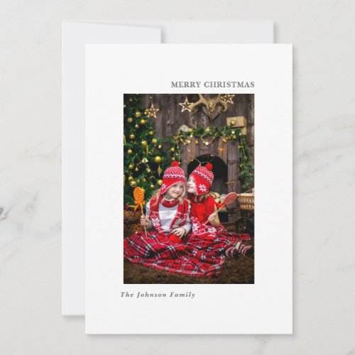 Classic Modern Photo Image Christmas Holiday Card