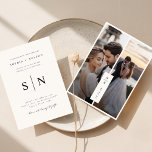 Classic Modern Photo Monogram Wedding Invitation<br><div class="desc">Celebrate your special day with this Classic Modern Photo Monogram Wedding Invitation. Featuring customizable initials in a chic black and white design,  this invitation exudes sophistication and timeless elegance.</div>