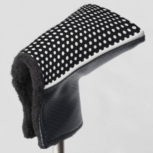 Classic Modern Polka Dots Black and White Golf Head Cover