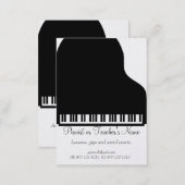 Classic Modern Professional  Black White Piano Business Card (Front/Back)