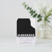 Classic Modern Professional  Black White Piano Business Card (Standing Front)