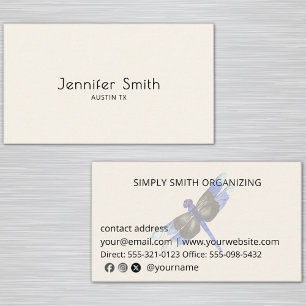 Classic Modern Professional Simple Dragonfly Business Card