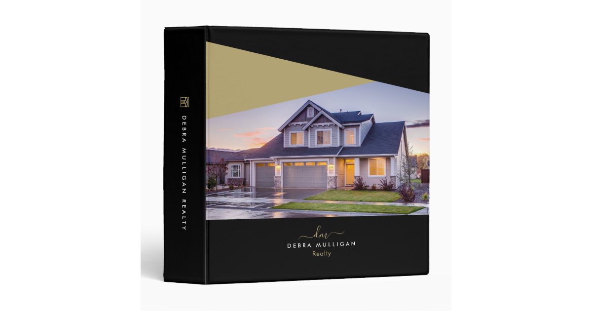 Classic Modern Realtor Ring Binder | Zazzle