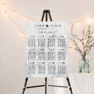 Classic Modern Rustic Wood Winter Stylish Wedding Foam Board