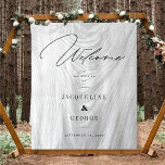 Classic Modern Rustic Wood Winter Wedding Welcome Tapestry at Zazzle