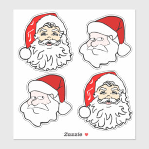 Classic & Modern Santa Faces Sticker