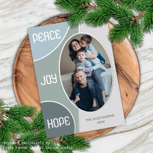 Classic Modern Seasons Greetings Silver Gold Foil Holiday Card